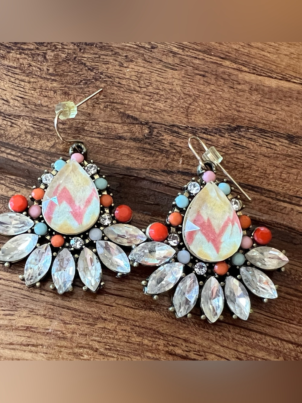 Boho Teardrop Multicolor Statement Earrings